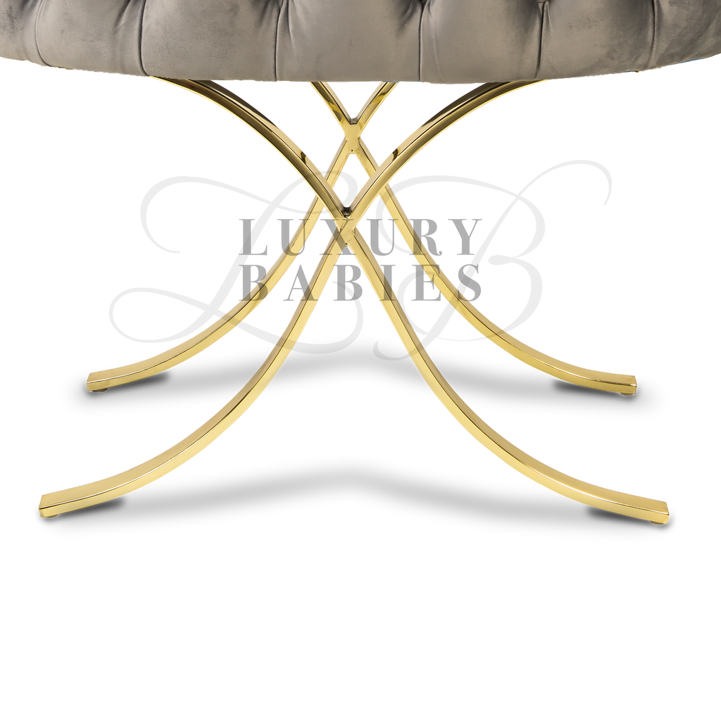 GRAPHITE - Tufted Velvet Bassinet