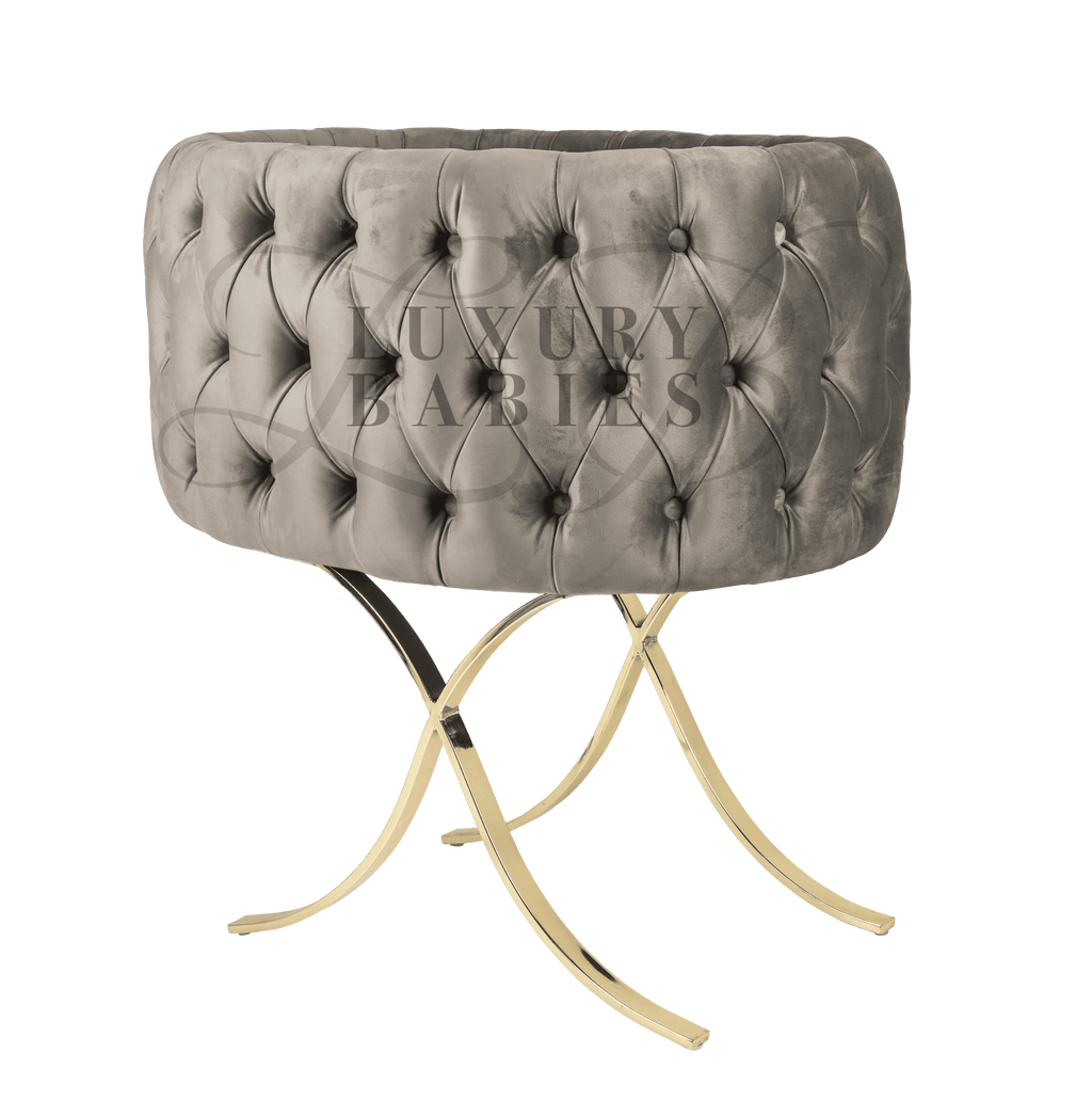 GRAPHITE - Tufted Velvet Bassinet